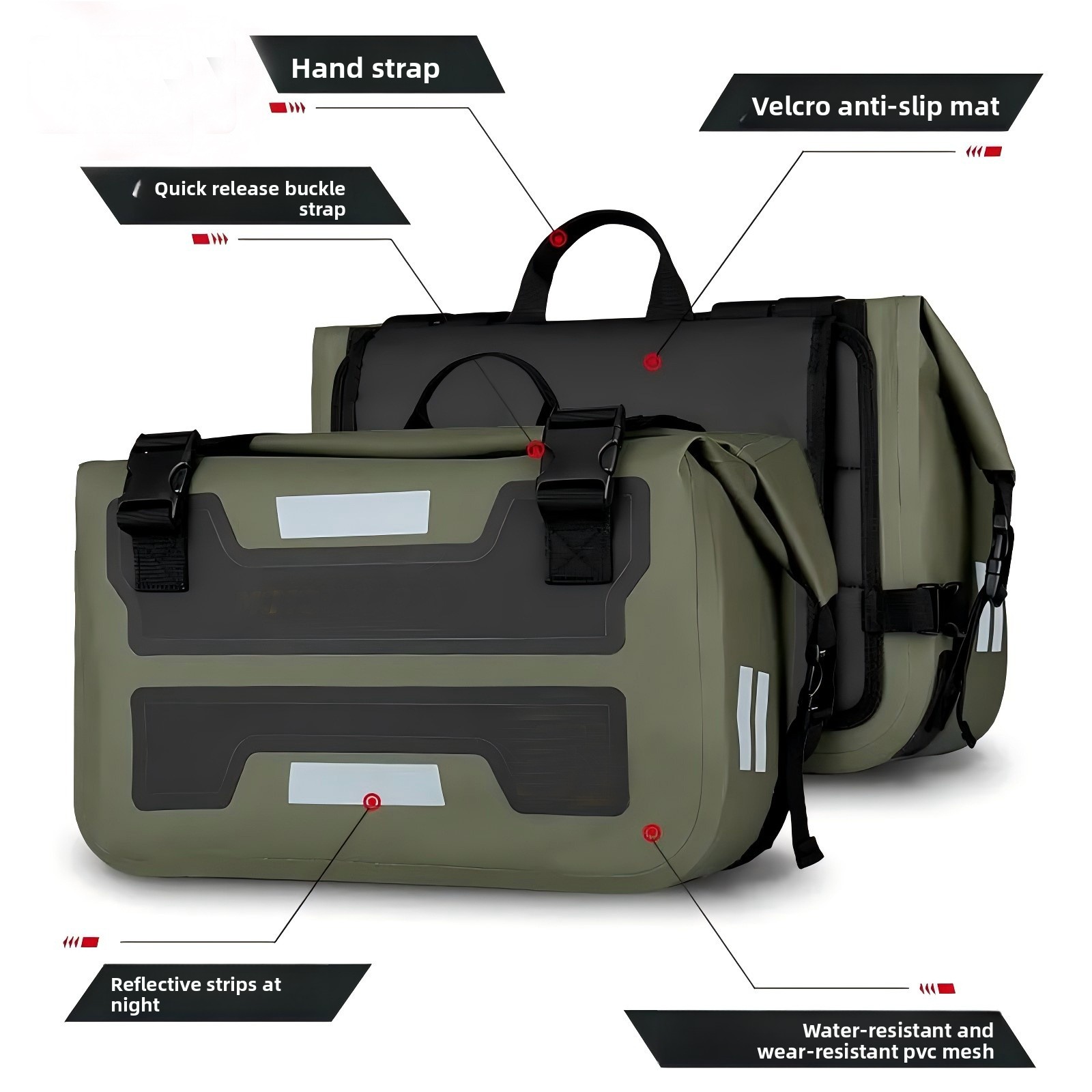 Panniers Waterproof Rear - 30L x2 오토바이 새들백 방수 퀵