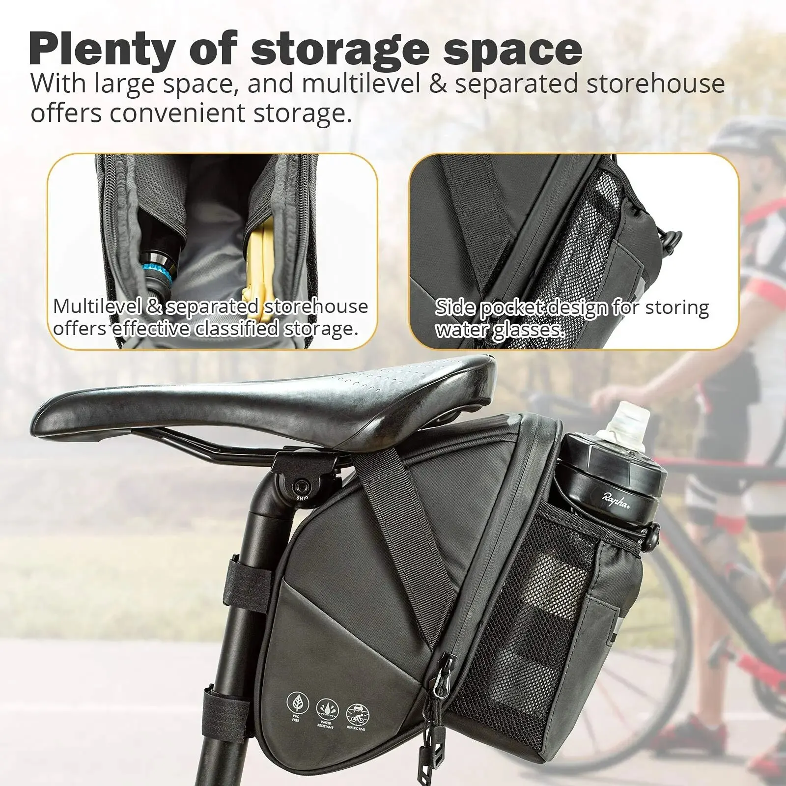 자전거 안장 가방 방수 자전거 후면 좌석 보관 가방 M - Saddle Bag Under Seat 리뷰 및 가격