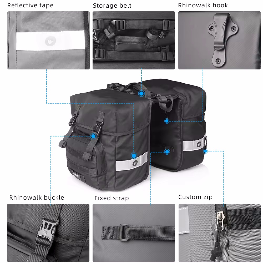 40L 자전거 패니어 가방 2 in 1 양면 자전거 가 - Panniers Waterproof Rear 리뷰 및 가격