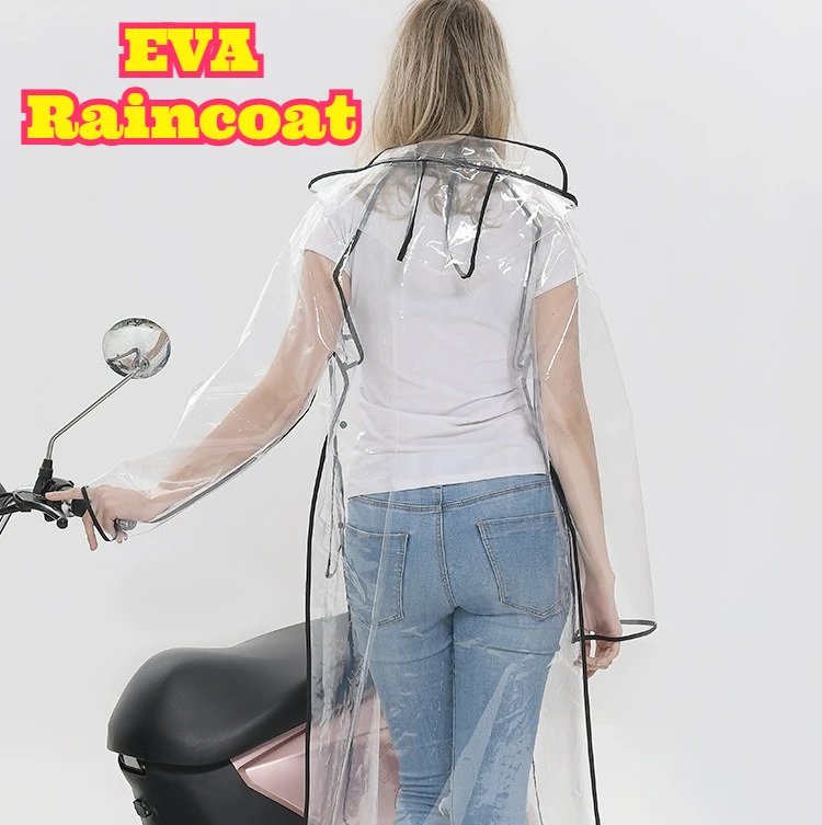 투명 EVA 벨트형 롱 레인코트 트림 후드 유니섹스 방 - Waterproof Cycling Commute 리뷰 및 가격